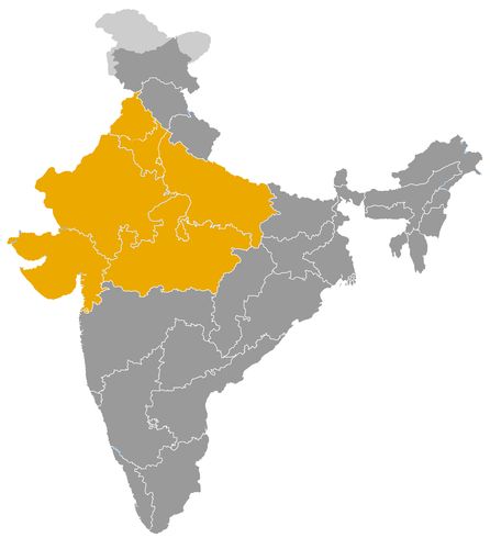 India • |0730/1036| • Pratihara dynasty: map